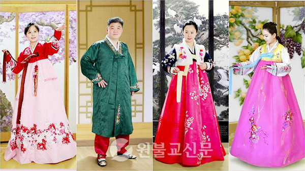 북한이 최근 권장하는 조선옷(한복) 차림. 과거보다 세련되고 화사해졌다.